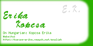 erika kopcsa business card